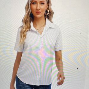 Elegant White Button Down Shirt for Women